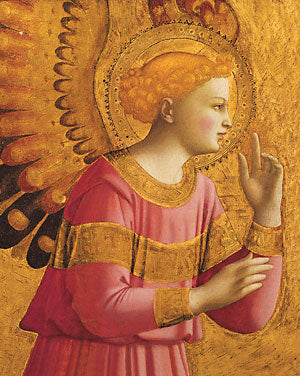 L’archange Gabriel au moment de l’Annonciation, détail d’une peinture de Fra Angelico, 15ème siècle