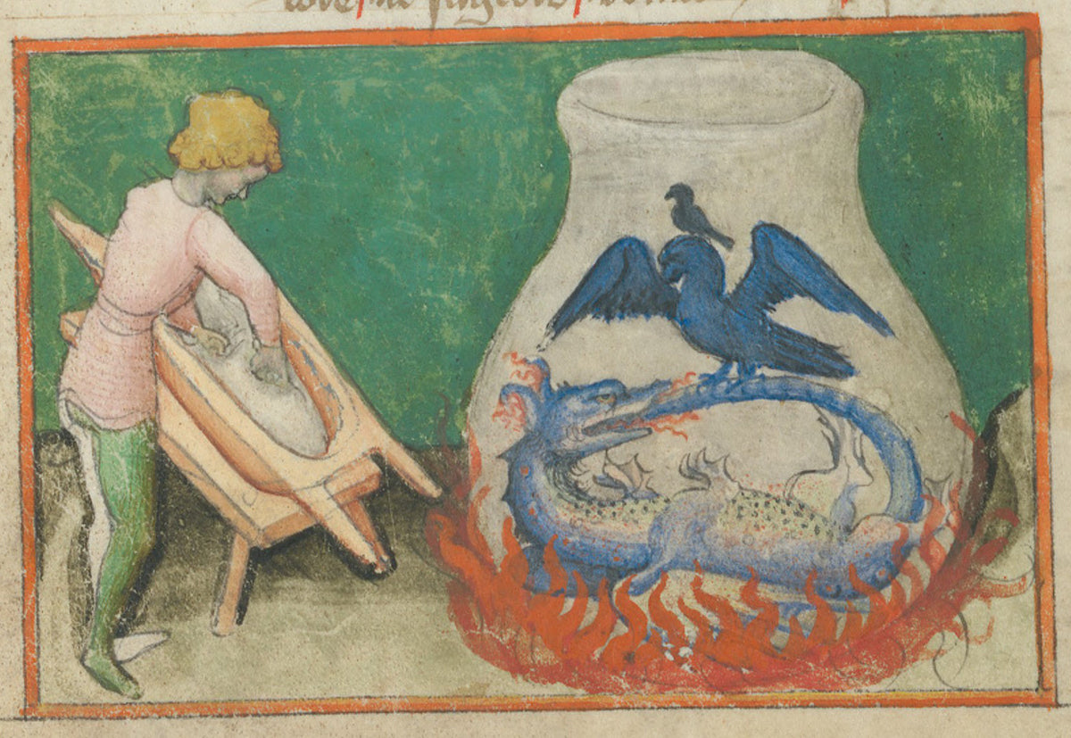 Dragon alchimique dans l’Aurora consurgens, manuscrit du 15ème siècle — Aeternum, blog & boutique ésotérique