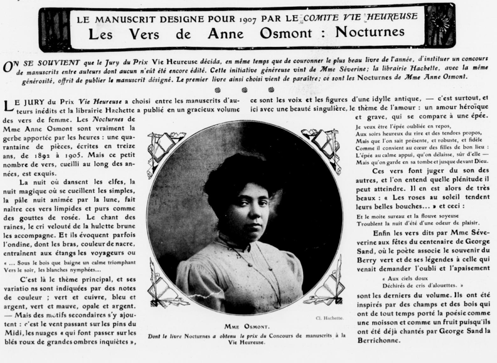 Portrait authentique d’Anne Osmont publié dans La Vie Heureuse en 1907 — Aeternum, blog & boutique ésotérique