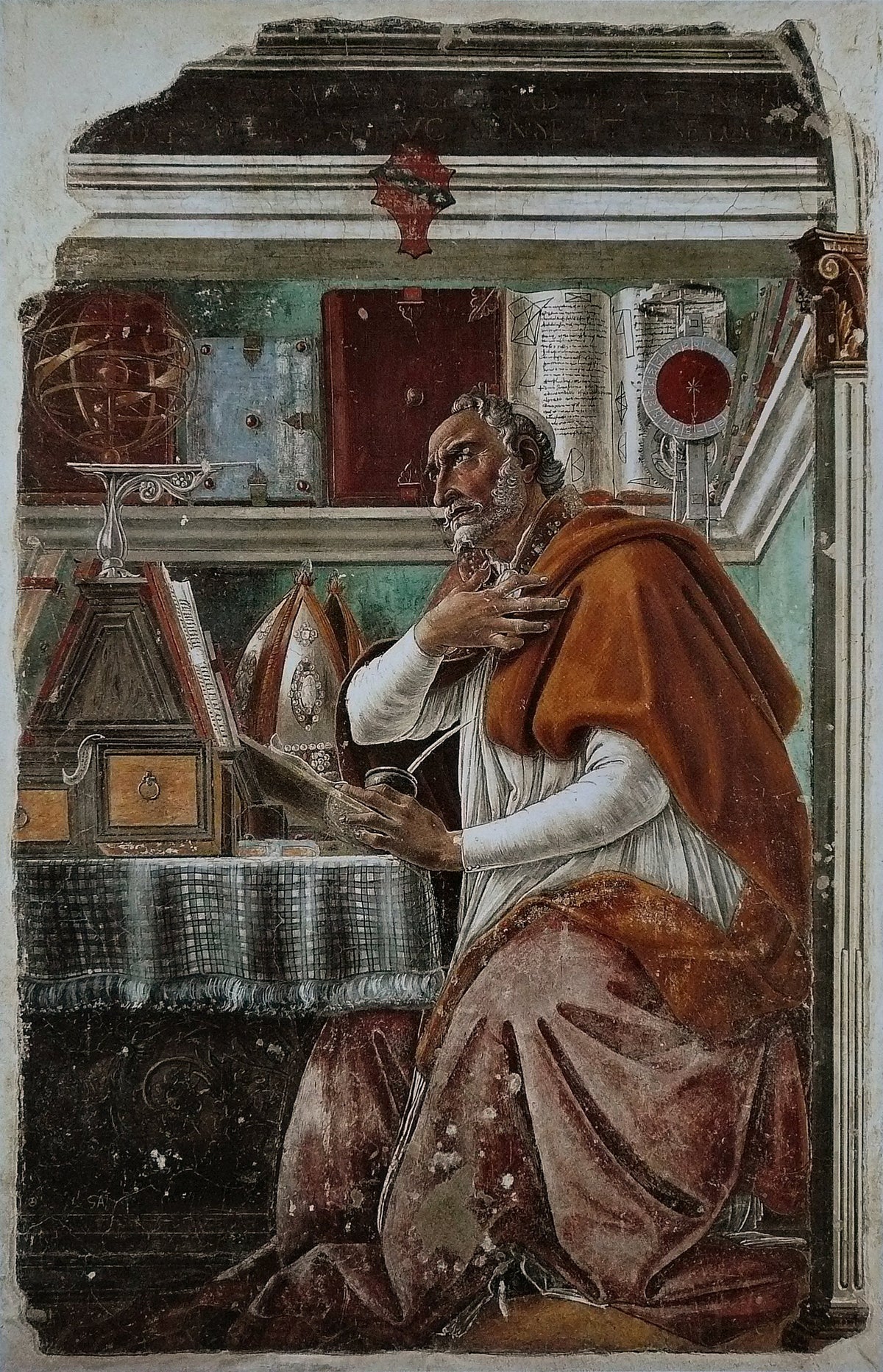 Saint Augustin écrivant dans son étude, œuvre de Sandro Botticelli