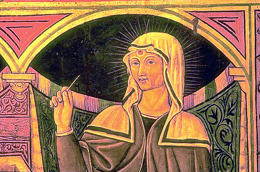 Représentation ancienne de sainte Rita de Cascia vêtue de l’habit augustinien