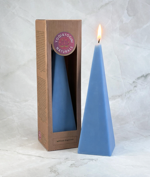 Bougie pyramide bleue - Communication