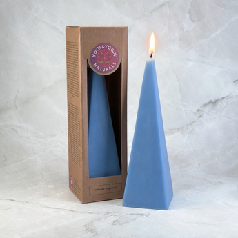 Bougie pyramide bleue - Communication