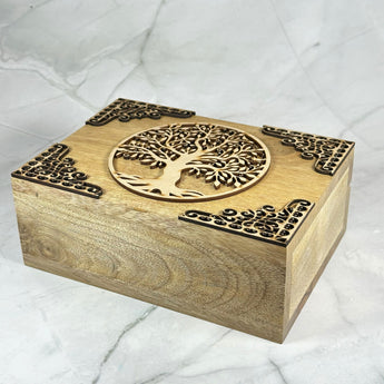 Coffret Arbre de Vie en bois de manguier - Aeternum - Coffret Arbre de Vie en bois de manguier - # boutique ésoterisme# - #wicca#