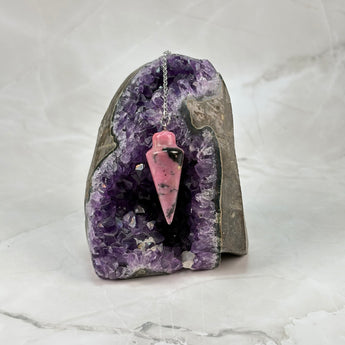 Pendule goutte en Rhodonite