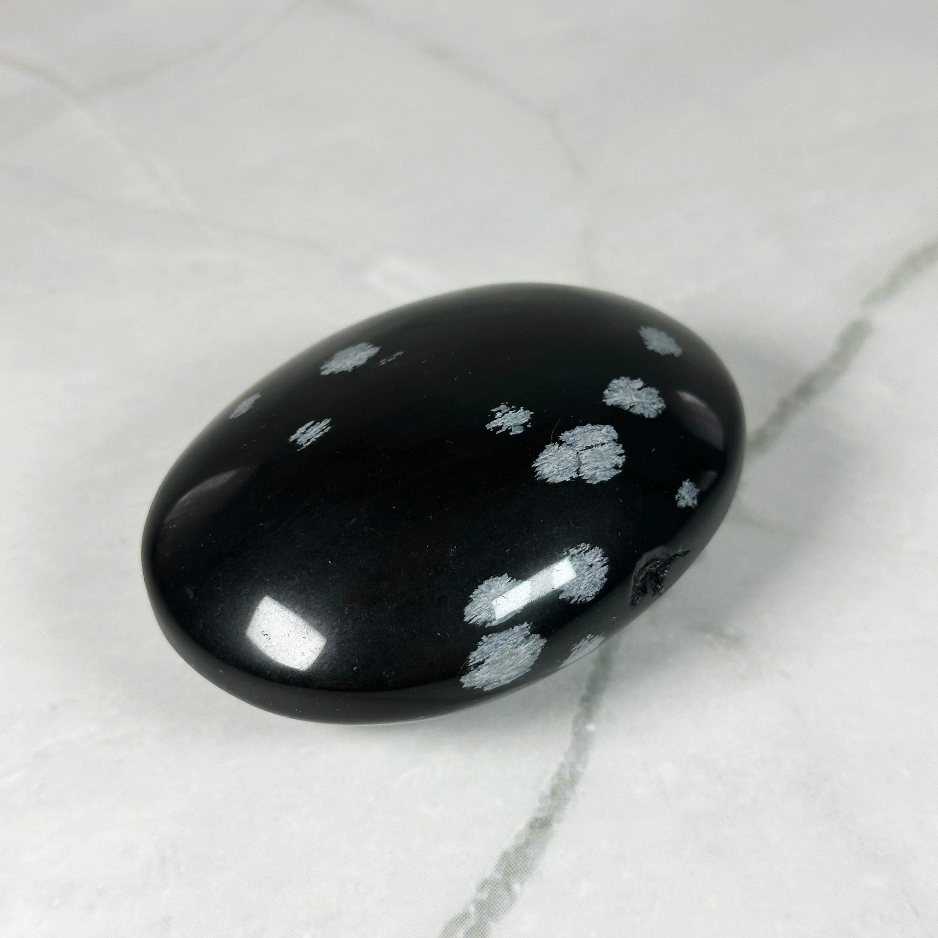 Galet Obsidienne Flocon de Neige - P3