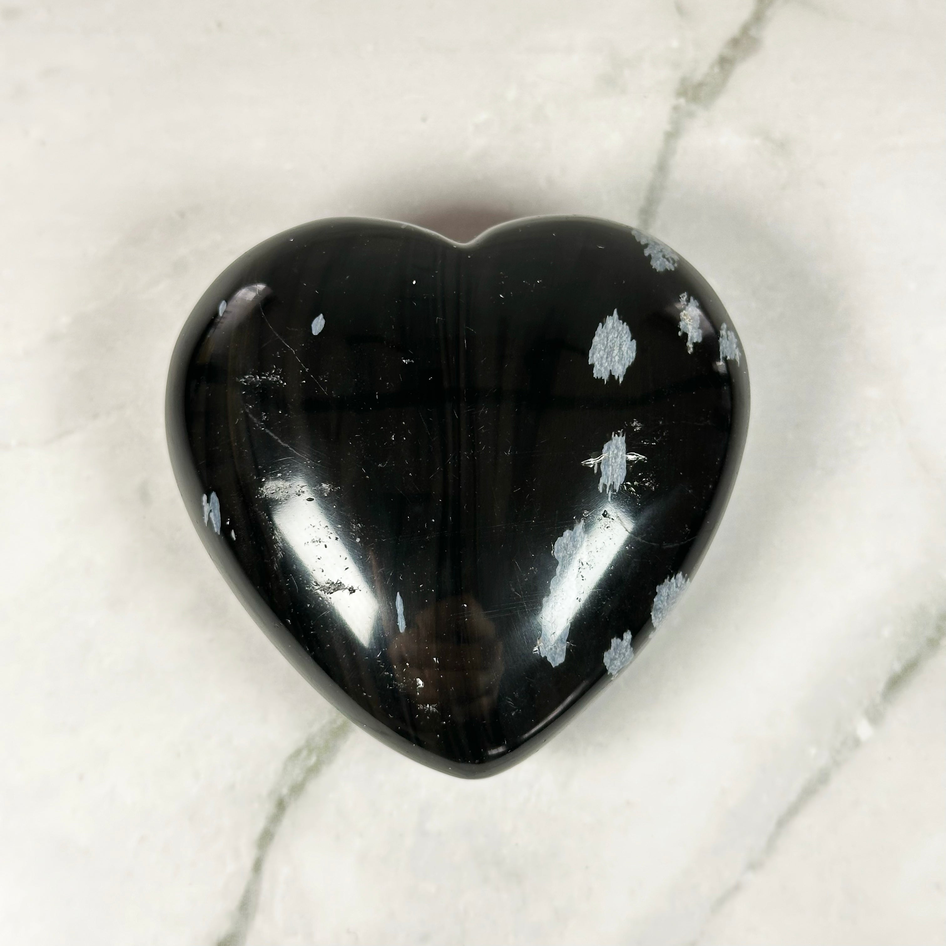 Cœur Obsidienne Flocon de Neige - P4