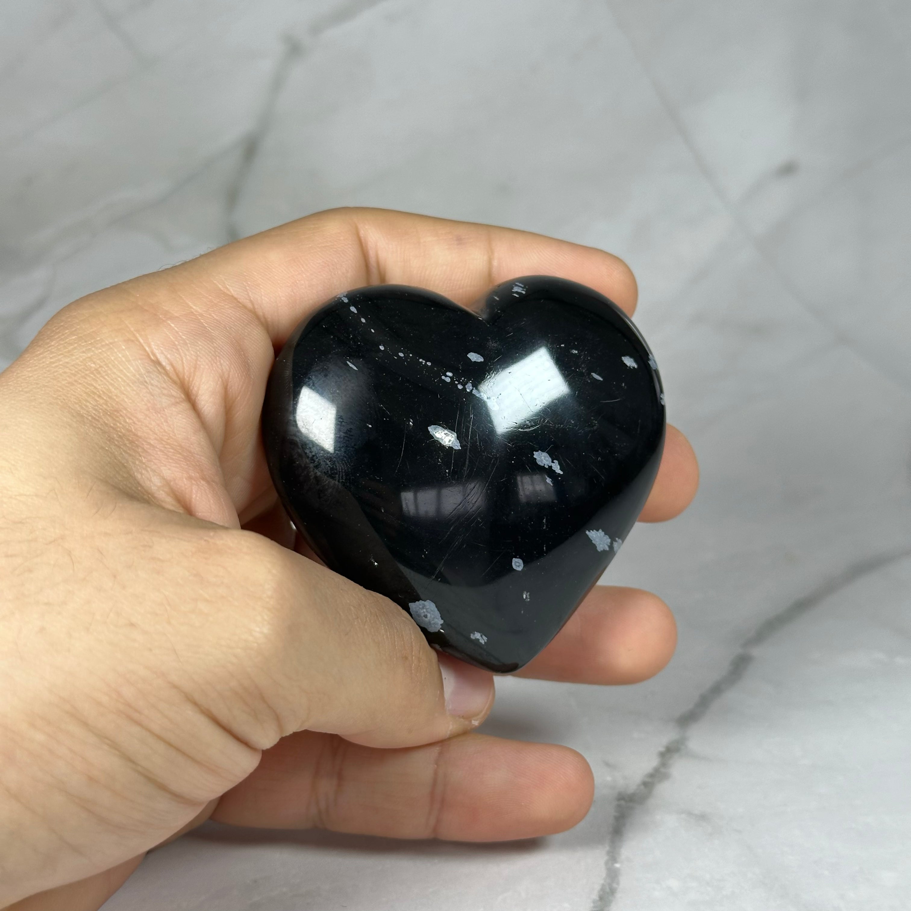 Cœur Obsidienne Flocon de Neige - P3