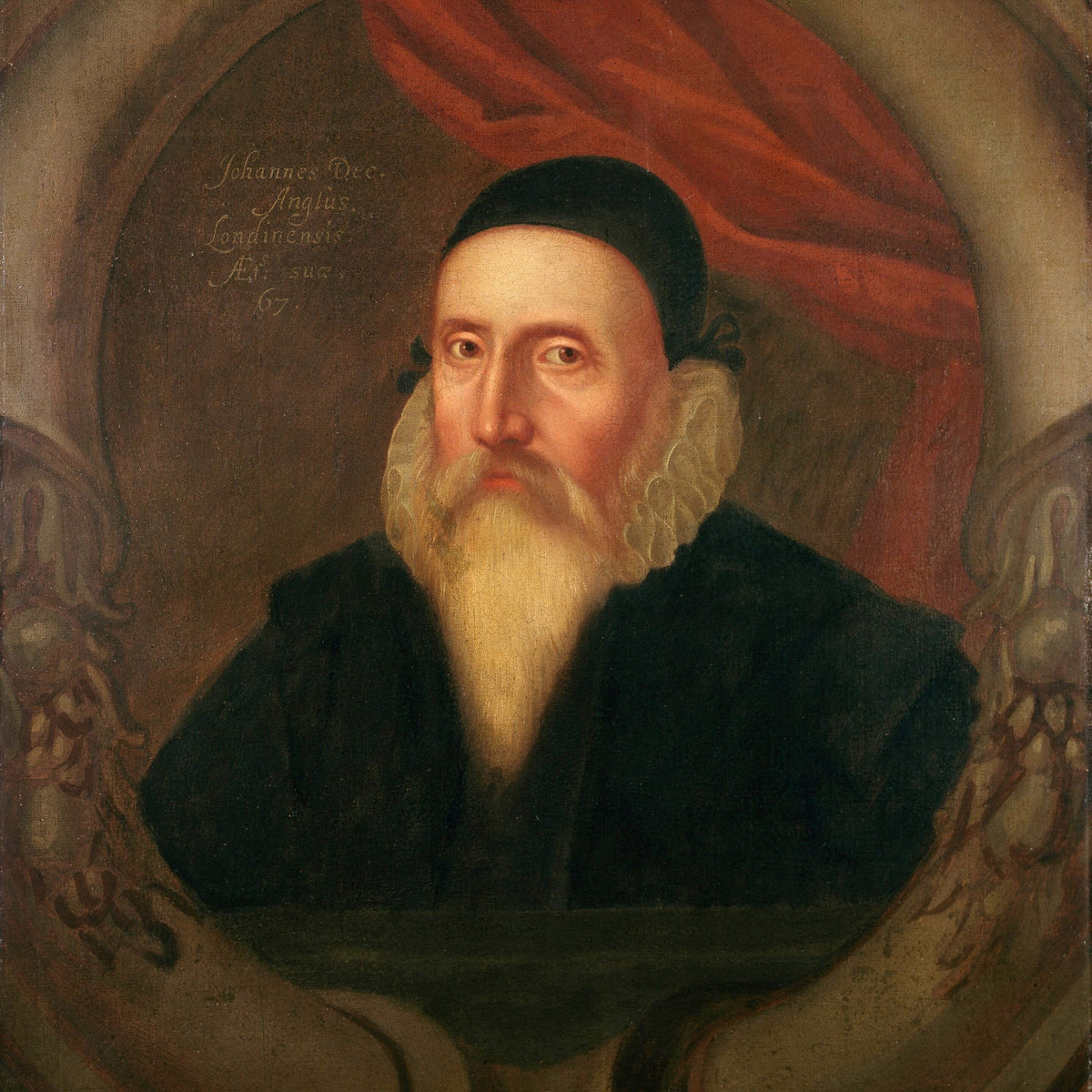 Portrait authentique de John Dee vers 1594, huile anonyme conservée à l’Ashmolean Museum — Aeternum, blog & boutique ésotérique