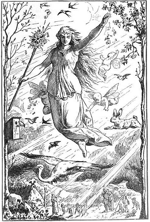 Ostara et équinoxe de printemps : représentation romantique de Johannes Gehrts, 1884 — Aeternum, blog & boutique ésotérique