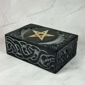 Boite Pentacle en Stéatite - Aeternum - Boite Pentacle en Stéatite - Aeternum - a black and black suitcase on a white background  -