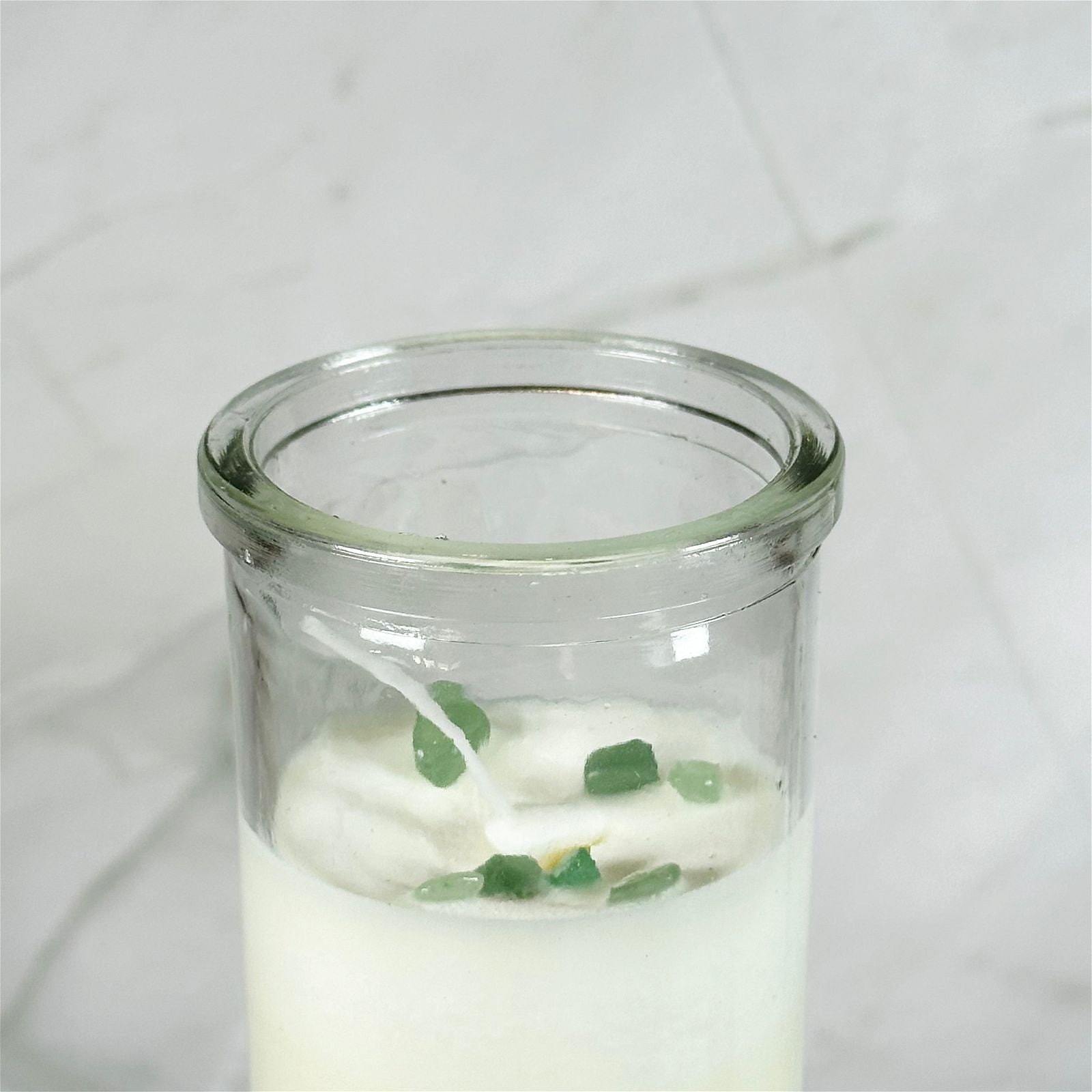 Bougie magique pour le Bonheur - Aeternum - a glass jar filled with a green liquid  - # boutique ésoterisme# - #wicca# 