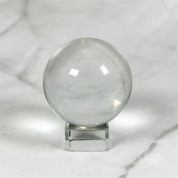 Boule De Cristal Avec Support 60 Mm Ou 80 Mm – Design Gravé, Parfaite Pour Décoration Ou Divination