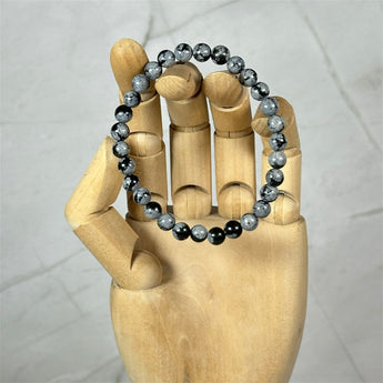 Bracelet Obsidienne Flocon de Neige (6mm) - Aeternum - Bracelet Obsidienne Flocon de Neige (6mm) - # boutique ésoterisme# - #wicca# 