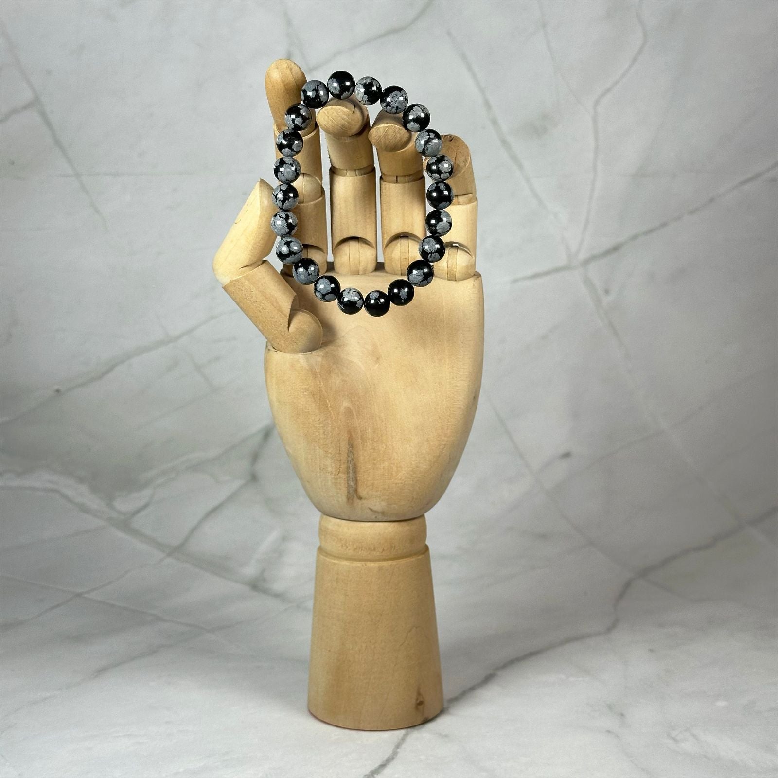 Bracelet Obsidienne Flocon de Neige (8mm) - Aeternum - Bracelet Obsidienne Flocon de Neige (8mm) - # boutique ésoterisme# - #wicca# 