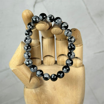 Bracelet Obsidienne Flocon de Neige (8mm) - Aeternum - Bracelet Obsidienne Flocon de Neige (8mm) - # boutique ésoterisme# - #wicca# 