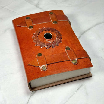 Carnet en cuir et Onyx Noire - Aeternum - Carnet en cuir et Onyx Noire - Aeternum - a red suitcase sitting on a white surface  - # boutique ésoterisme# - #wicca#  - # boutique ésoterisme# - #wicca# 
