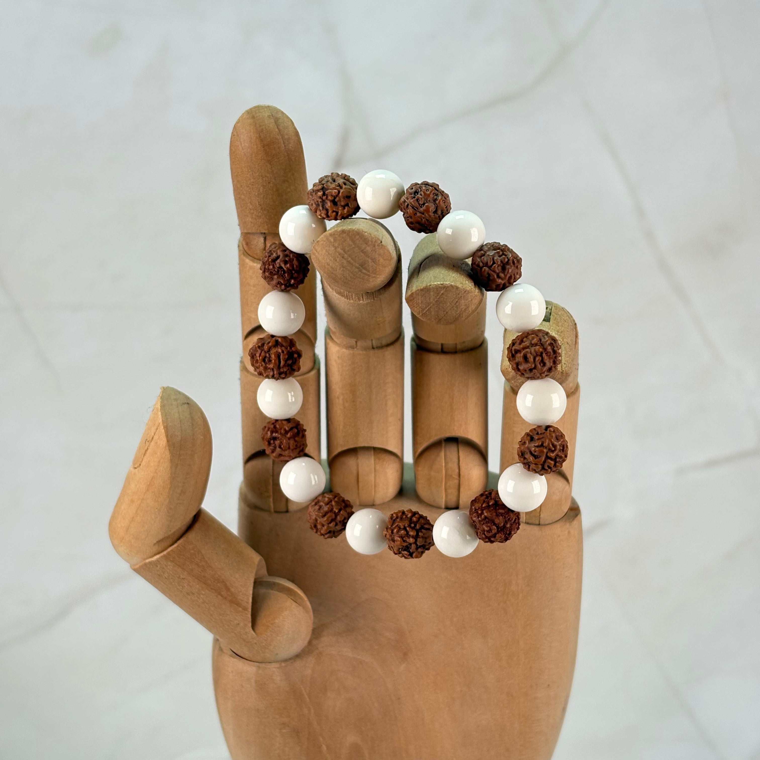 Mala rudraksha & coquillage