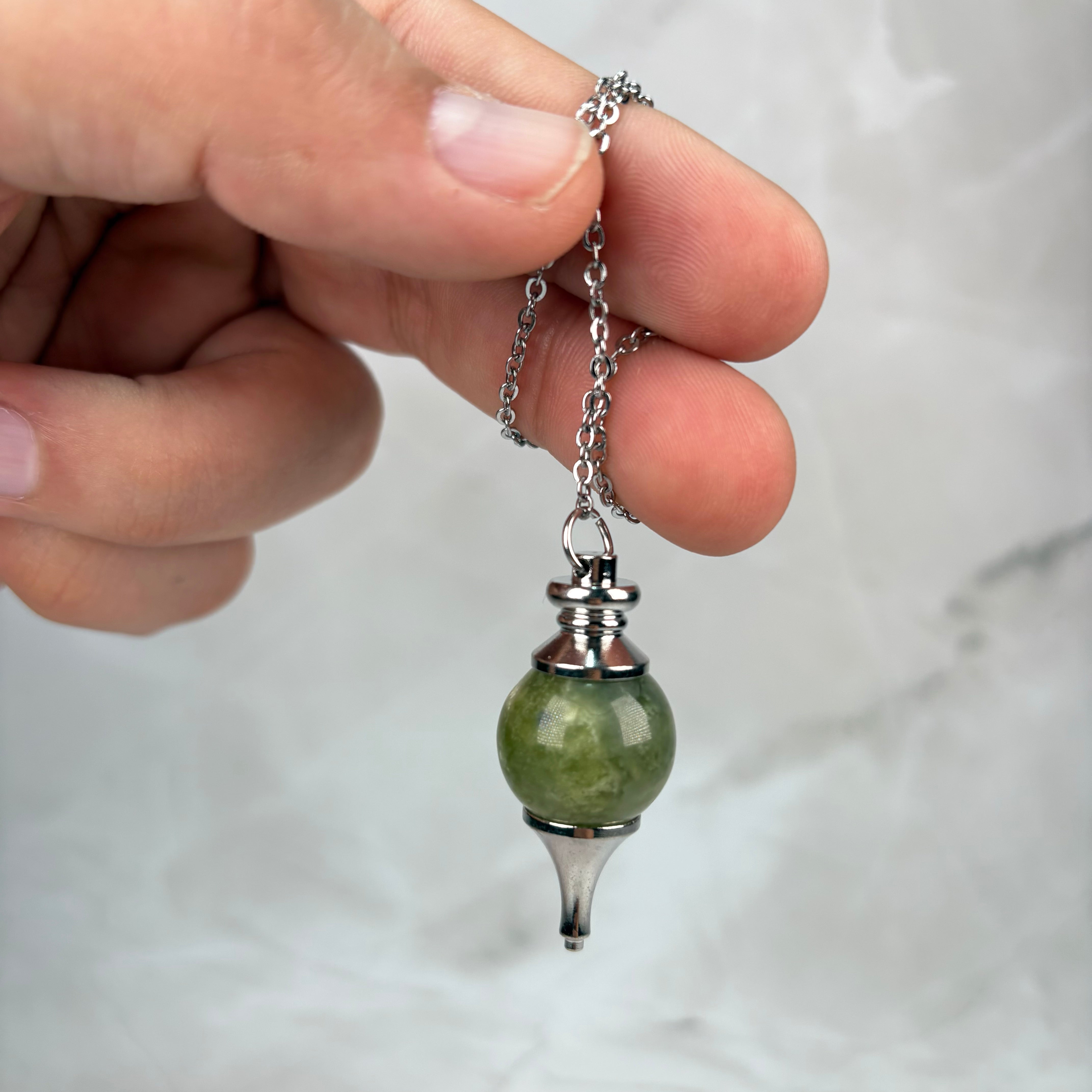 Pendule séphoroton en Jade Vert