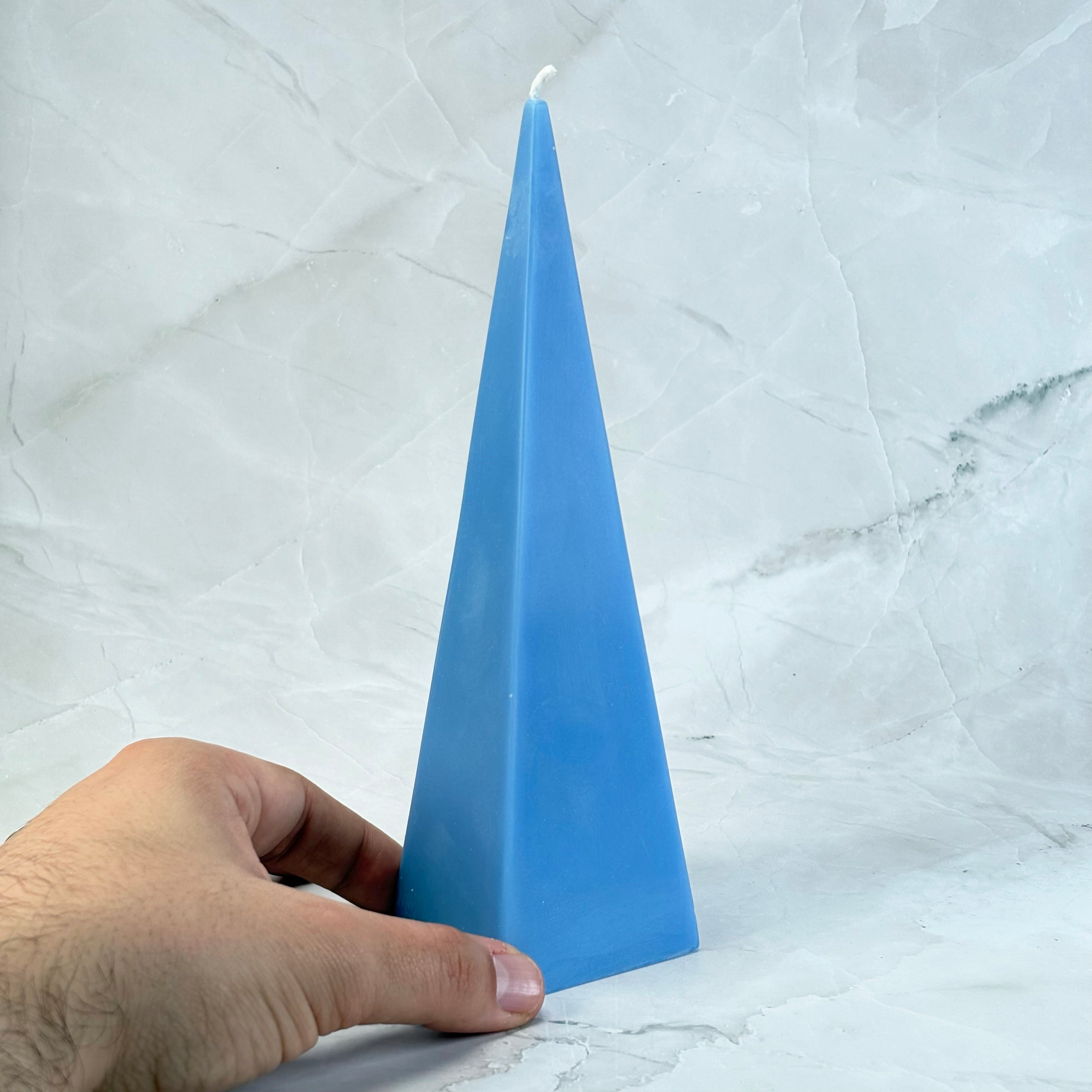 Bougie pyramide bleue - Communication