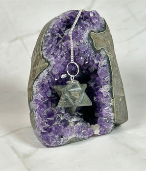 Pendule Merkaba en Labradorite - Aeternum - a purple teddy bear in a purple purple sweater  - # boutique ésoterisme# - #wicca# 