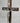 Crucifix Christ en bois & métal sur socle