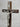 Crucifix Christ en bois & métal sur socle