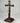 Crucifix Christ en bois & métal sur socle
